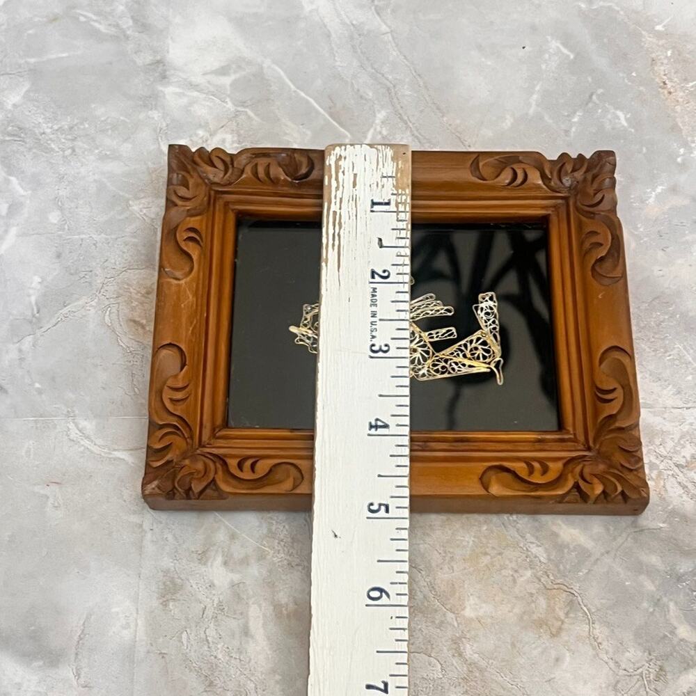 Vintage Tribal Art Fusion Warli Dhokra Indian Art Hand Carved Wood Frame - Picture 8 of 12